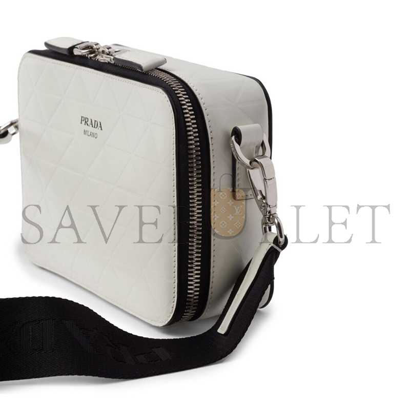 PRADA BRIQUE EMBOSSED LEATHER SHOULDER BAG 2VH070 (19*12*5.5cm)